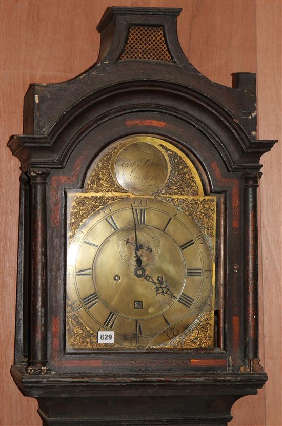 An early 18th century lacquered eight day longcase clock, by Gabriel Price of London, H.230cm